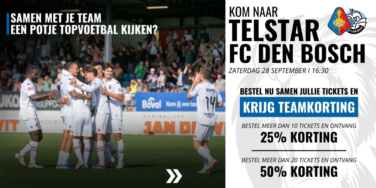 Kom samen met je voetbalteam naar Telstar!